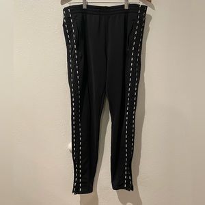 PINK VICTORIA’S SECRET White Logo Strips Track Pants Blk L